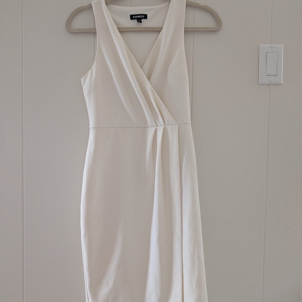 Express Cream Midi Dress